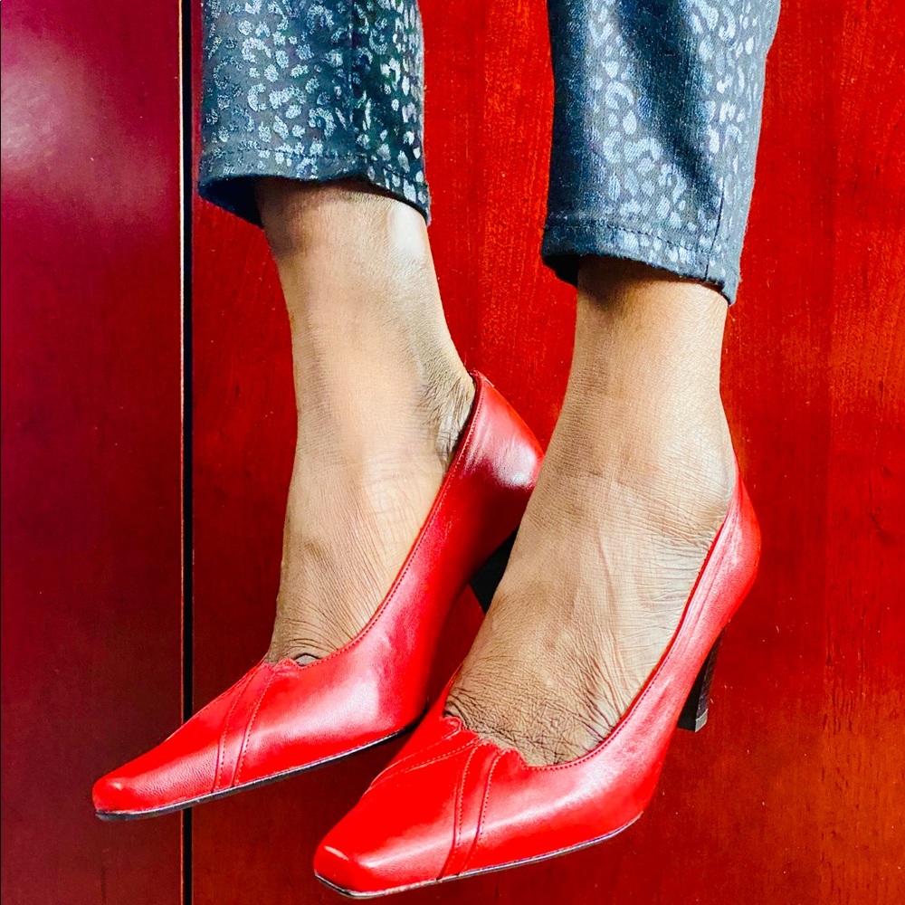 Ivan Troy Ami Red Italian Leather Women Pump - Picture 7 of 7